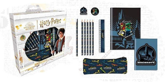 Graffiti Harry Potter Kinder Schreibwarenset mit Bleistift, Spitzer, Radiergummi, Notizbuch, Lineal und Etui 12Stück