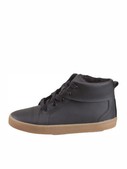 City Oasis Leather Kids Boots with Laces Black