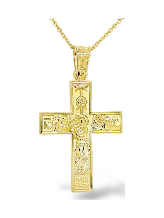 Xryseio Women's Gold Cross 14K Double Sided