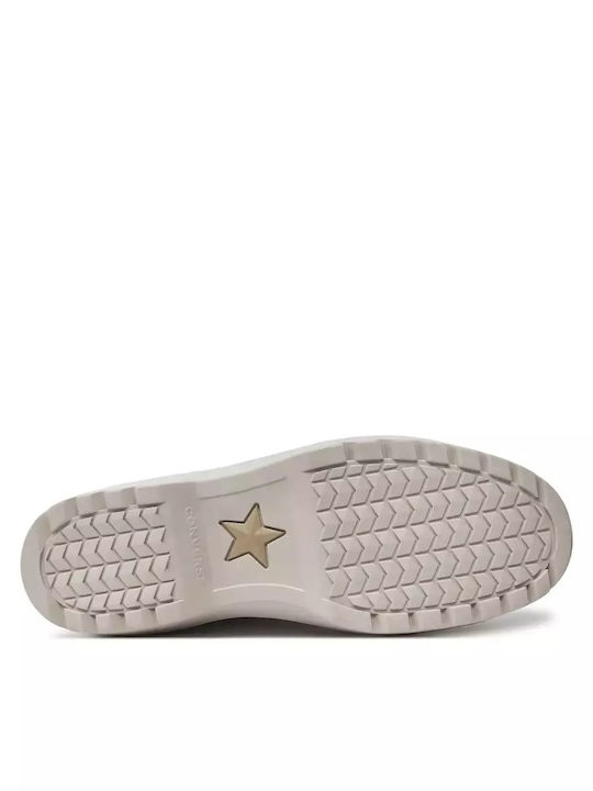 Chuck Taylor All Star Δερμάτινα Παιδικά Μποτάκια Μπεζ