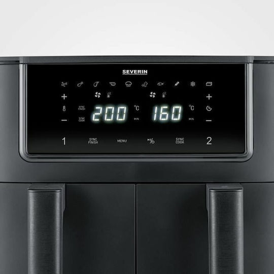 Severin Air Fryer with Double Detachable Bucket 8lt Black FR2463