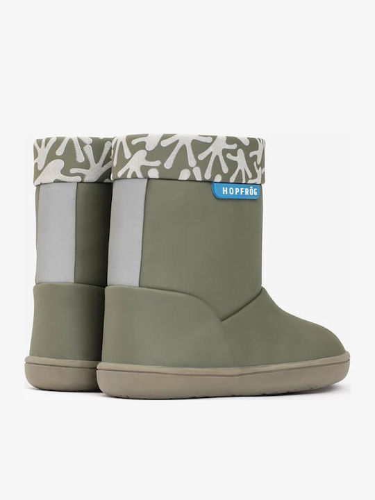 Leather Kids Boots Khaki