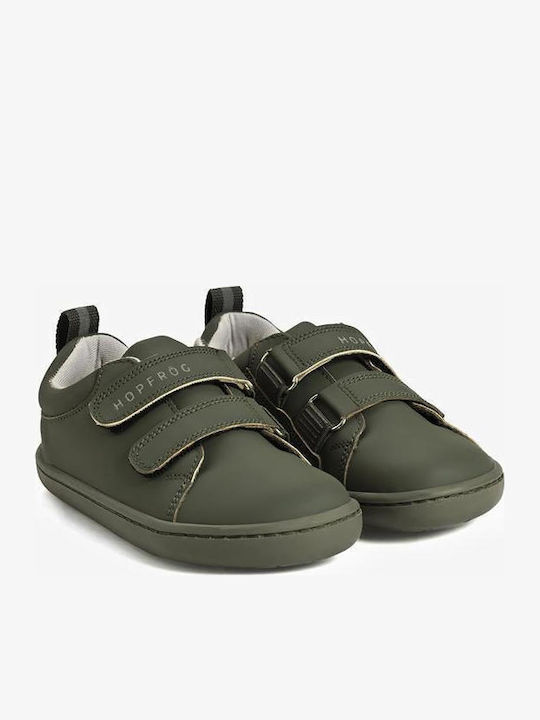 Kids Sneakers Barefoot with Hoop & Loop Closure Khaki