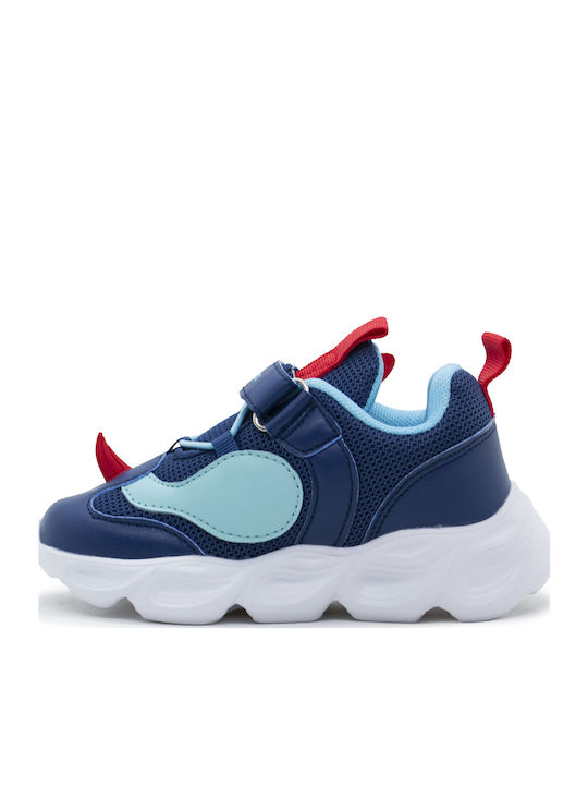 Παιδικά Sneakers με Σκρατς & Φωτάκια Μπλε