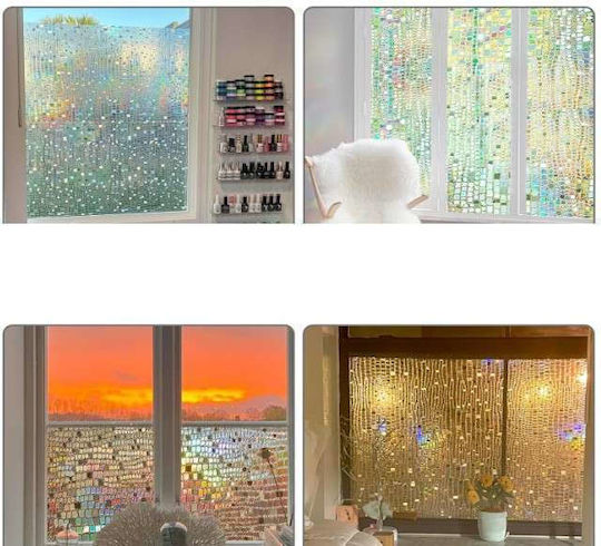 Static Sun-blocking Privacy Stained Glass Window Film 90 X 200cm