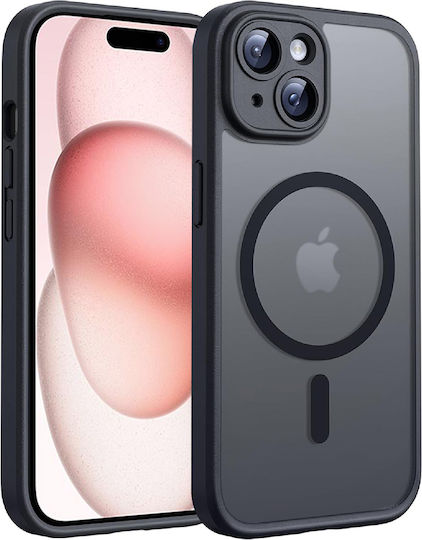 Techsuit Umschlag Rückseite Silikon Schwarz (iPhone 15)