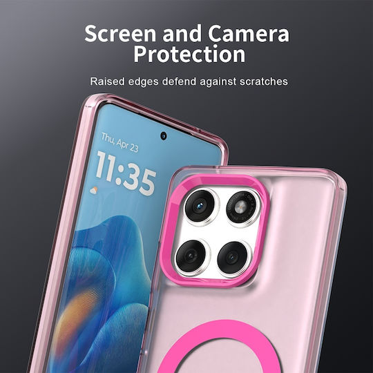 Techsuit Umschlag Rückseite Kunststoff / Silikon Rosa (Motorola Edge 60 Fusion)