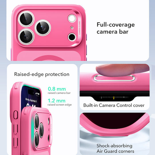ESR Classic Hybrid Halolock Umschlag Rückseite Silikon Rosa (iPhone 17 Pro)