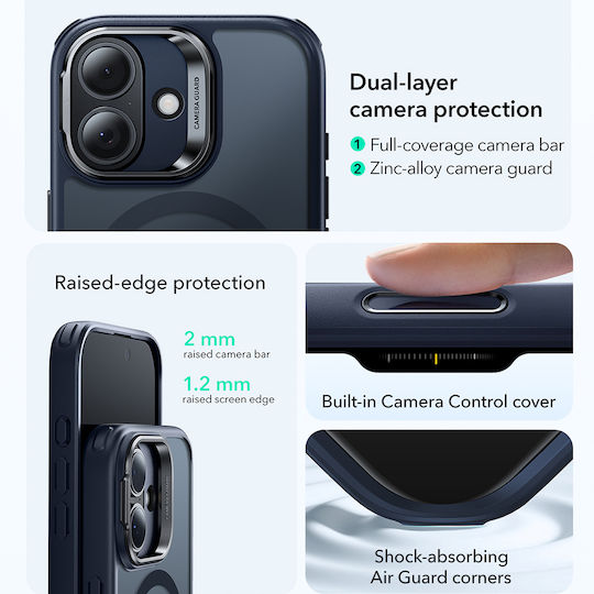 ESR Classic Hybrid Halolock Kickstand Umschlag Rückseite Metallisch Blau (iPhone 17)
