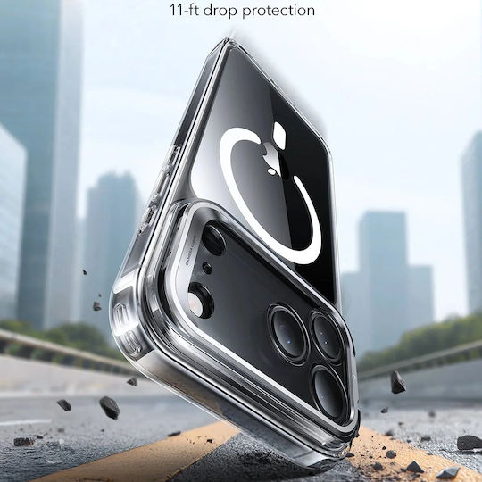 ESR Classic Hybrid Halolock Kickstand Umschlag Rückseite Metallisch Transparent (iPhone 17 Pro)
