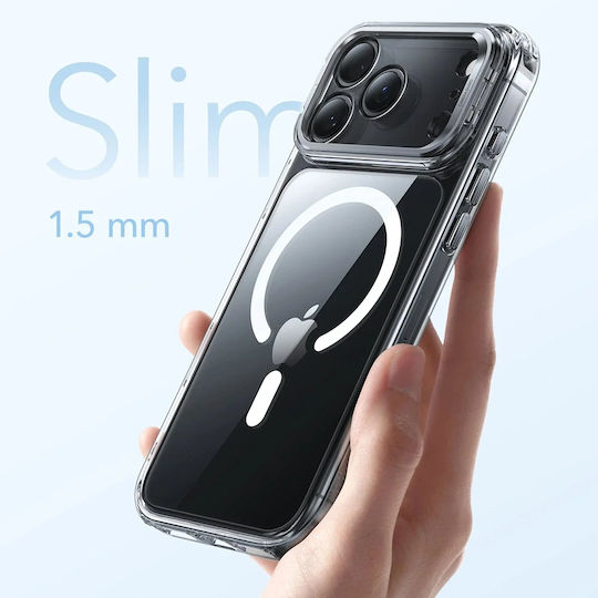 ESR Classic Hybrid Halolock Kickstand Umschlag Rückseite Metallisch Transparent (iPhone 17 Pro)