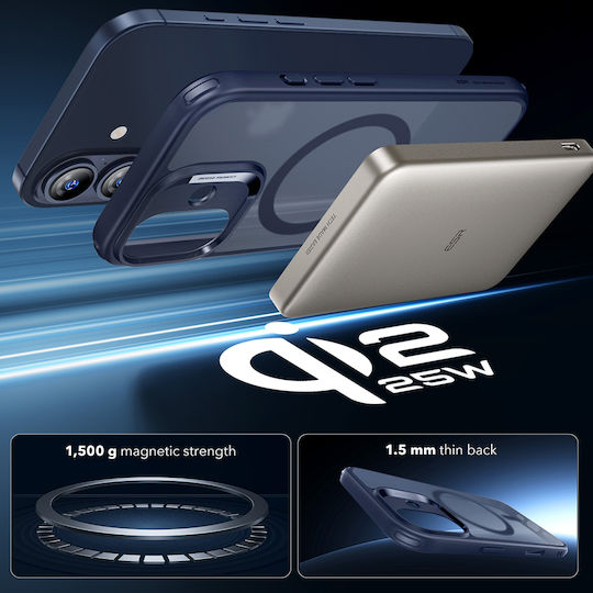 ESR Classic Hybrid Halolock Umschlag Rückseite Silikon Blau (iPhone 17)