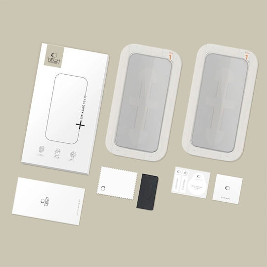 Tech-Protect Quick Set Spy+ Поверителност Закалено Стъкло Черен (iPhone 14 Pro)
