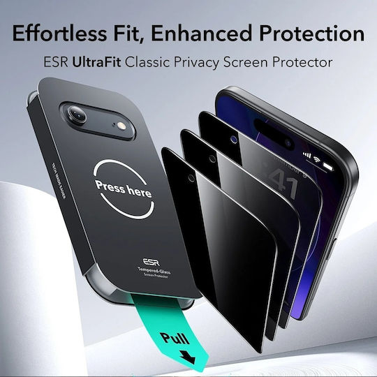 ESR Ultrafit Privatsphäre Gehärtetes Glas 3Stück Schwarz (iPhone Air)