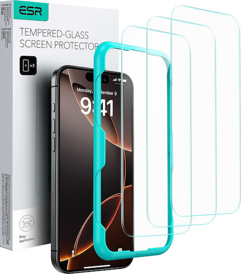 ESR Black Gehärtetes Glas 3Stück (iPhone 17 / 17 Pro / 16 Pro)