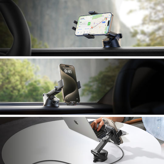 Joyroom Car Mobile Mount with Adjustable Hooks Black
