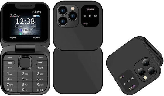 i16 Pro Dual SIM Κινητό με Κουμπιά (Αγγλικό Μενού) Μαύρο