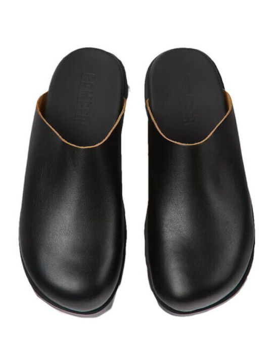 Flat Δερμάτινα Mules σε Μαύρο Χρώμα