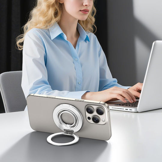 Tech-Protect Magnetic Magsafe Βάση Γραφείου για Κινητό σε Ασημί χρώμα