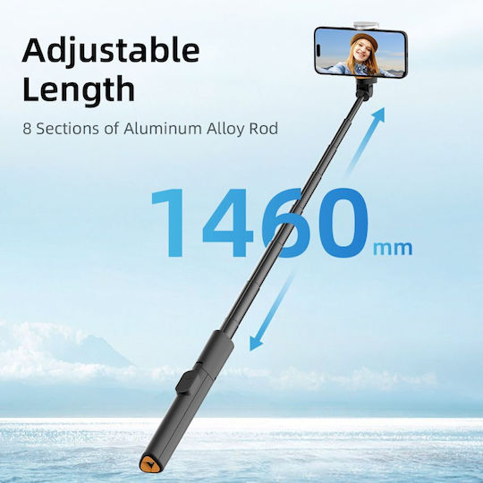Tech-Protect L09s Selfie Stick Cell Phone Tripod Bluetooth Black