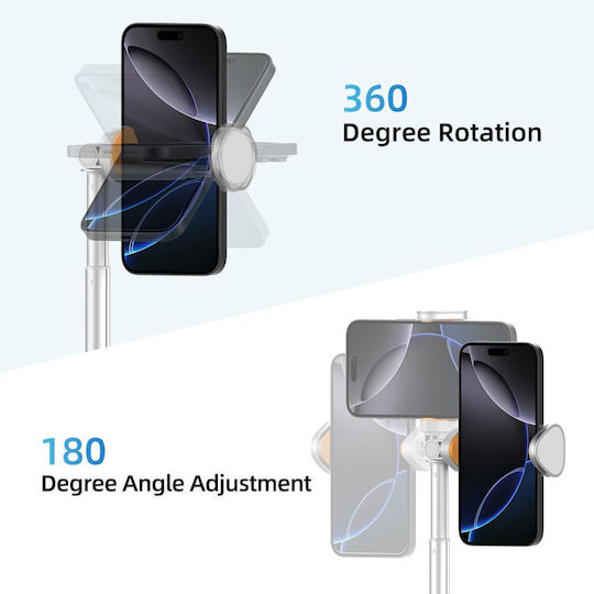 Tech-Protect L09s Selfie Stick Τρίποδο Κινητού Bluetooth Λευκό