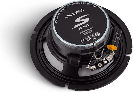 Alpine S-Series Σετ Ηχεία Αυτοκινήτου Ομοαξονικά 6.5" με 80W RMS (2 Δρόμων)