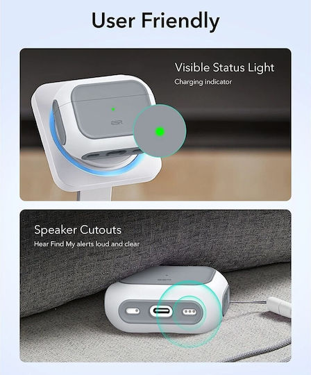 ESR Orbit Hybrid Halolock Case Plastic / Silicone in White color for Apple AirPods Pro 3