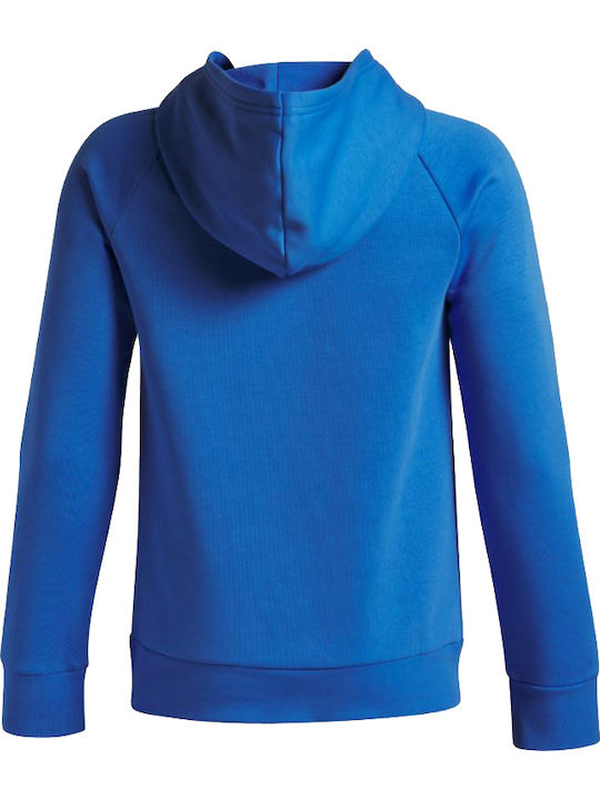 Under Armour Fleece Παιδικό Φούτερ με Κουκούλα και Τσέπες Μπλε Rival