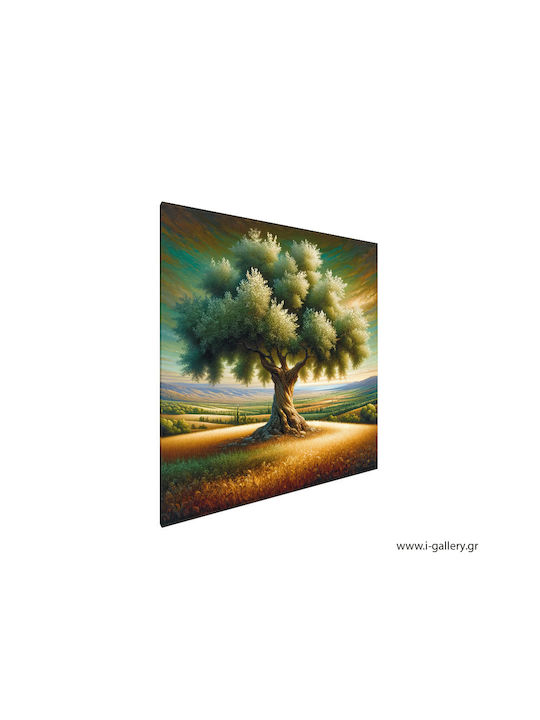 Πίνακας Ζωγραφικής Καμβά Δέντρο Ελιάς 90x90 Cm