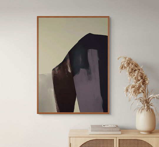 Πίνακας Ζωγραφικής Καμβά Beige Blue World 90x130 Cm