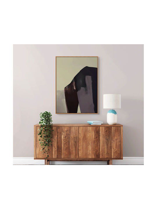 Πίνακας Ζωγραφικής Καμβά Beige Blue World 90x130 Cm