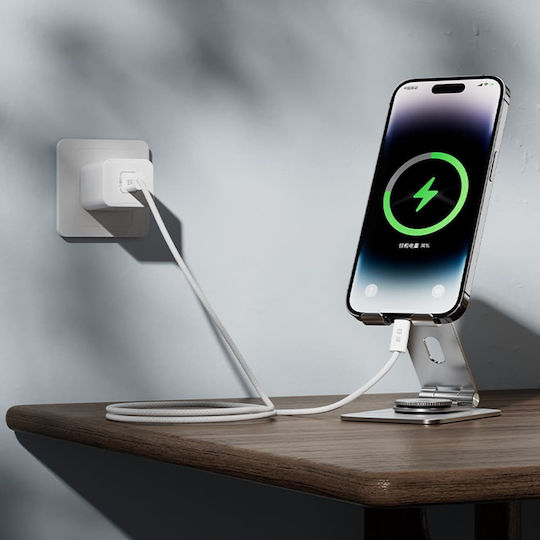 Blueo Braided USB-C to Lightning Cable 60W Λευκό 2m
