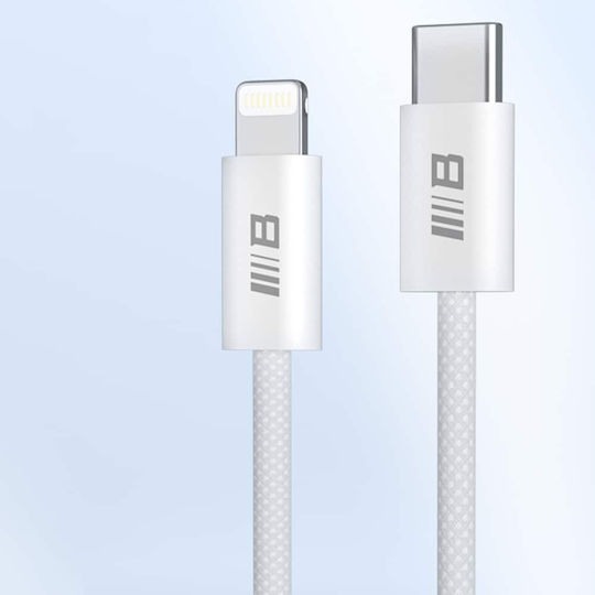 Blueo Braided USB-C to Lightning Cable 60W Λευκό 2m