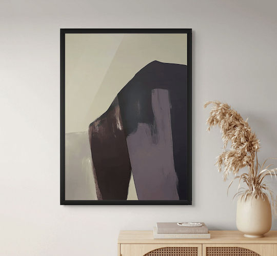 Canvas Painting Beige Blue World 80x120 Cm