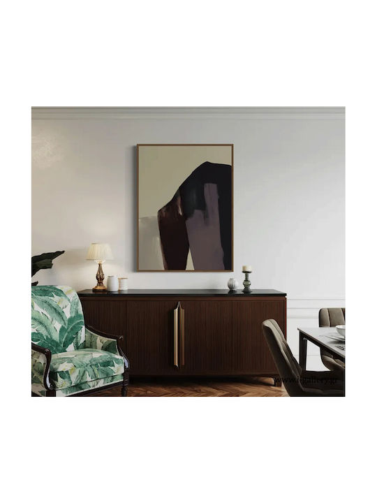 Gemälde Zitat Leinwand Beige Blau Welt 80x120 cm