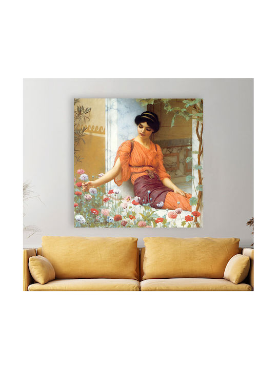Πίνακας Ζωγραφικής Καμβά Summer Flowers William Godward 70x70 Cm