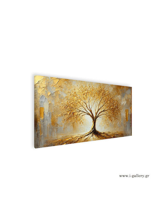Canvas Painting Gold Touch Tree 150x70 Cm