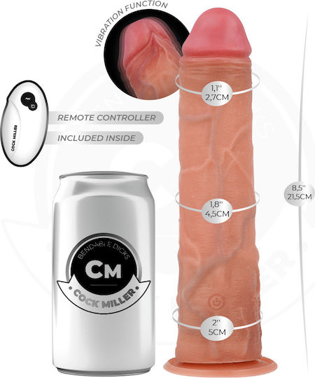 Cock Miller Realistic Vibrator with Remote Control 21.5cm Flesh