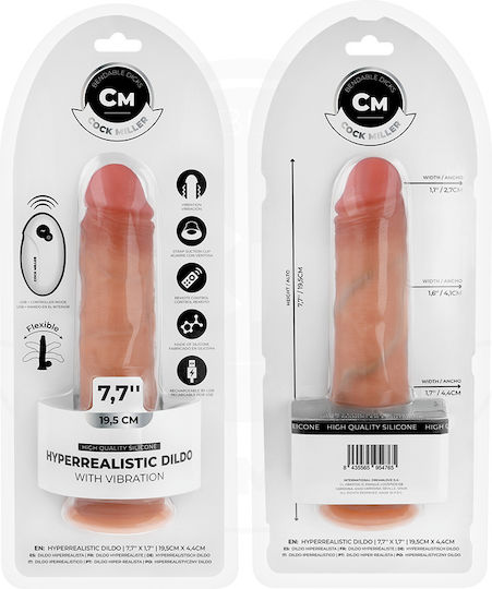 Cock Miller Realistic Vibrator With Remote Control 19.5cm Flesh