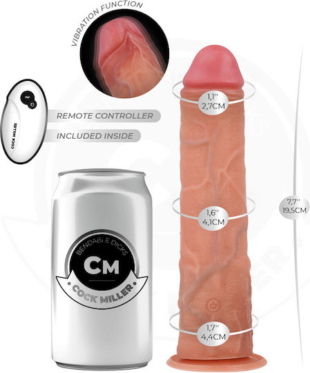 Cock Miller Realistic Vibrator With Remote Control 19.5cm Flesh