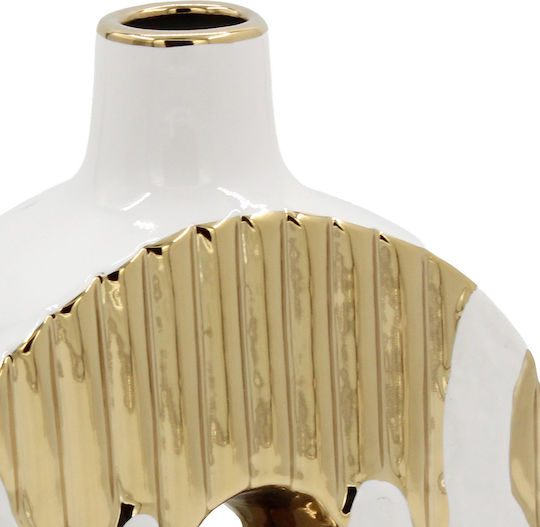 Keskor Vase Keramik Weiß F10xY21.5cm