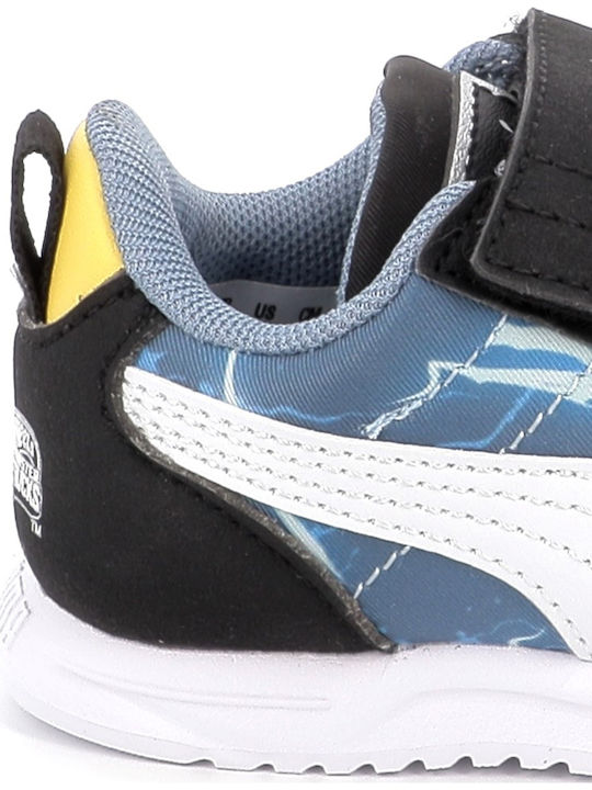 R78 Kids Sneakers with Hoop & Loop Closure Light Blue