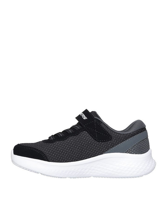Kids Sports Shoes Running with Hoop & Loop Closure Black