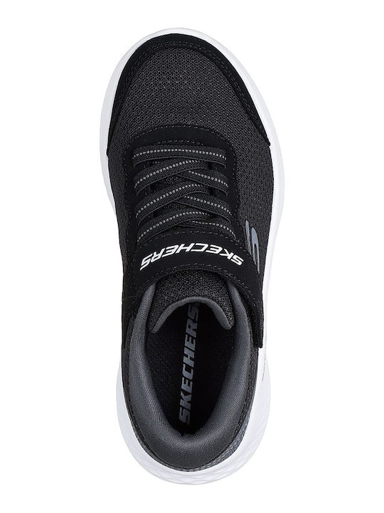 Kids Sports Shoes Running with Hoop & Loop Closure Black