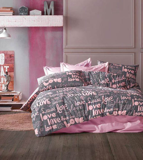 Dimcol Αγάπη Σετ Μονό 3τμχ 160x240εκ. 299 Grey / Lila