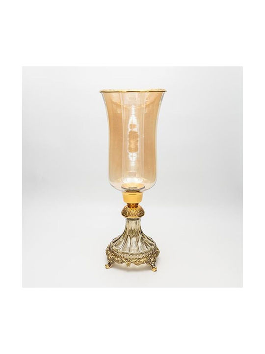 Eurolamp Διακοσμητικό Βάζο Γυάλινο Χρυσό Φ17xΥ38cm