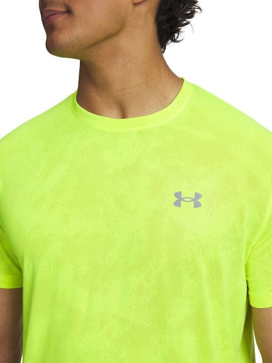 Ua Launch Camo T-shirt Κίτρινο