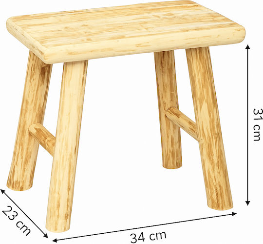 Living Room Wooden Woody Natural Stools 34x23x31cm