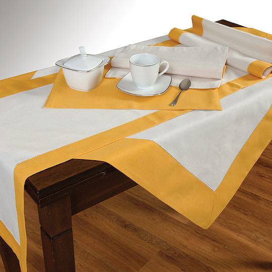 Viopros Tablecloth Cotton Yellow/ecru 140x180cm