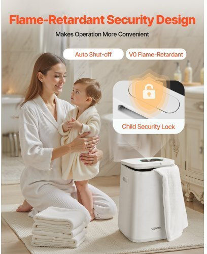 Vevor Towel Warmer Bucket 20l Led Display Safety Lock White Mjjrths20llekcn4i001v2